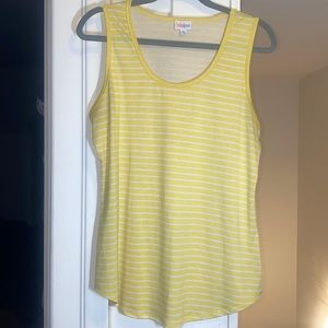 EUC LLR tank top. XL. Yellow and white stripes.